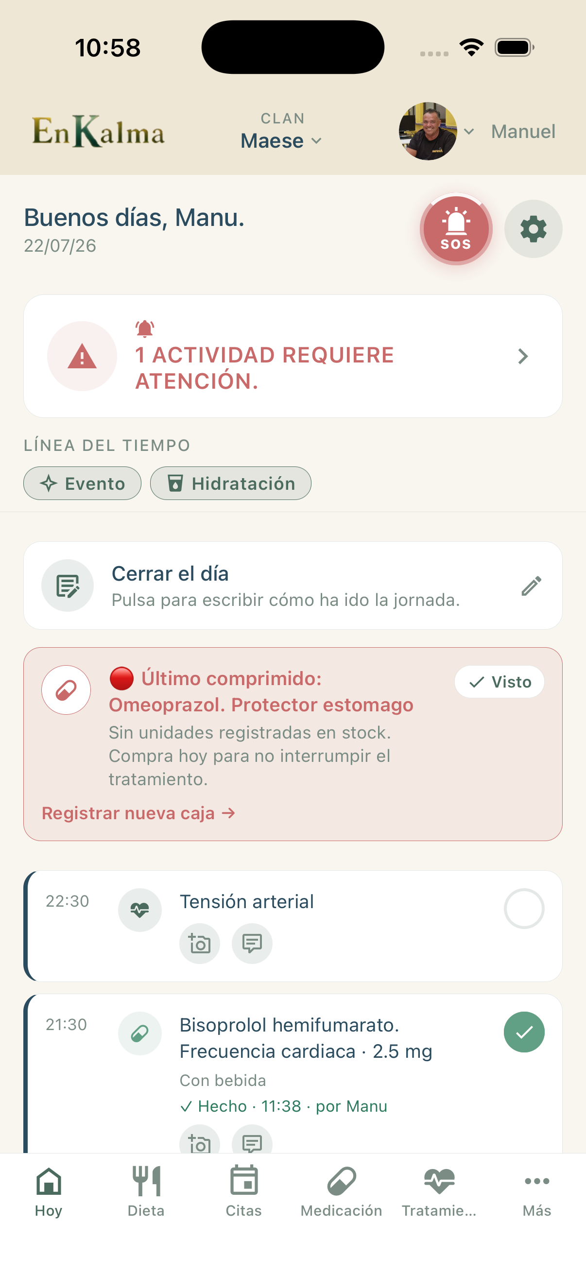 Pantalla principal de EnKalma